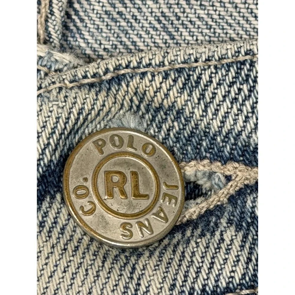 Polo Jeans Co Ralph Lauren Shorts Mens 36 Blue Denim Carpenter Cargo Workwear
